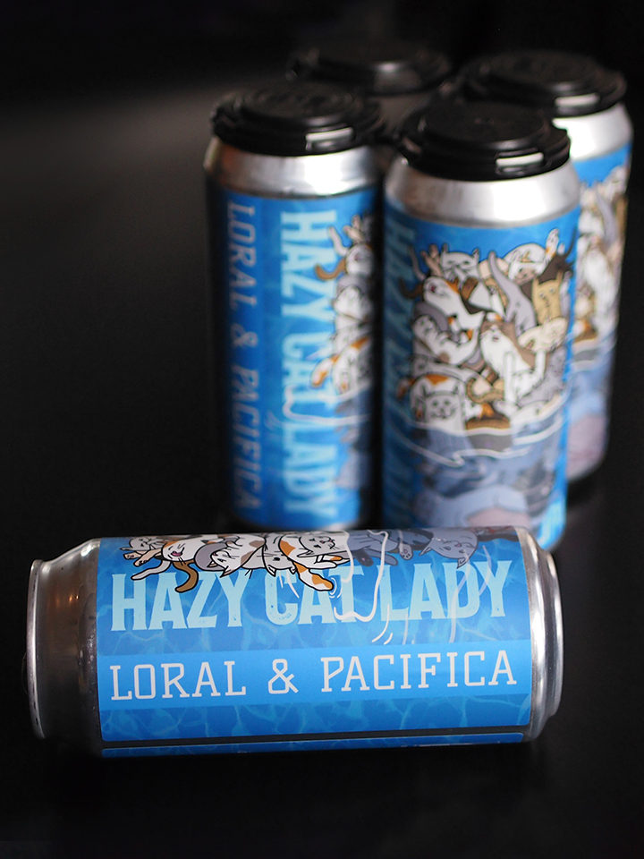 HAZY CAT LADY LORAL Double dry hopped IPA with Pacifica and Loral Hops. ABV: 6.8% | $18 / 4pack (not limits)